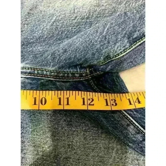 Kancan Distressed Jean Short Size15/31 Medium Wash Denim Frayed Hem Women - Picture 10 of 11